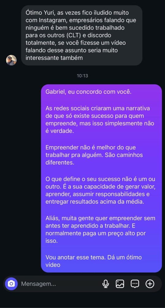 Depoimento sobre Yuri Fortes